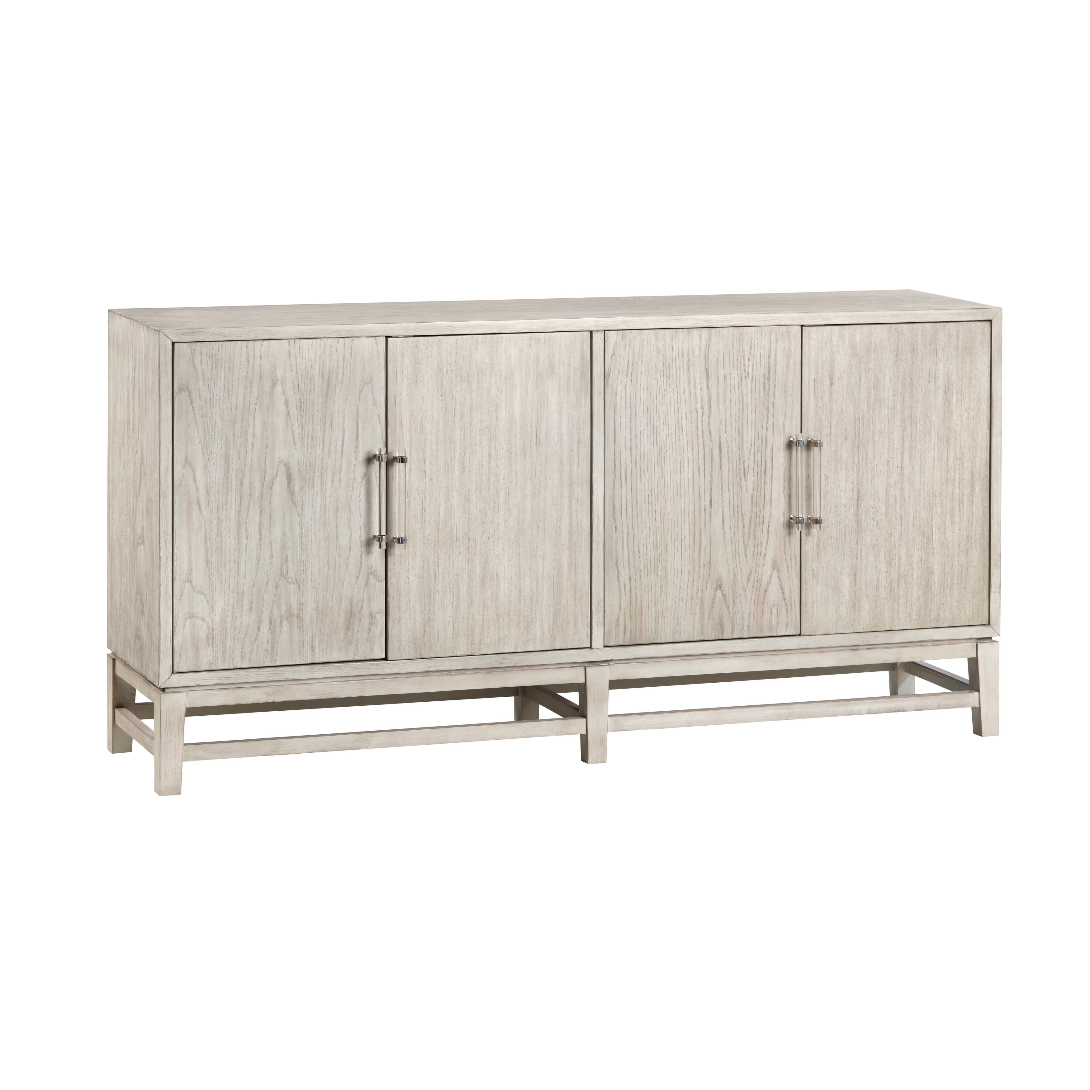 68 in. Cream Solid Wood 4 Door Media Credenza_Sideboard