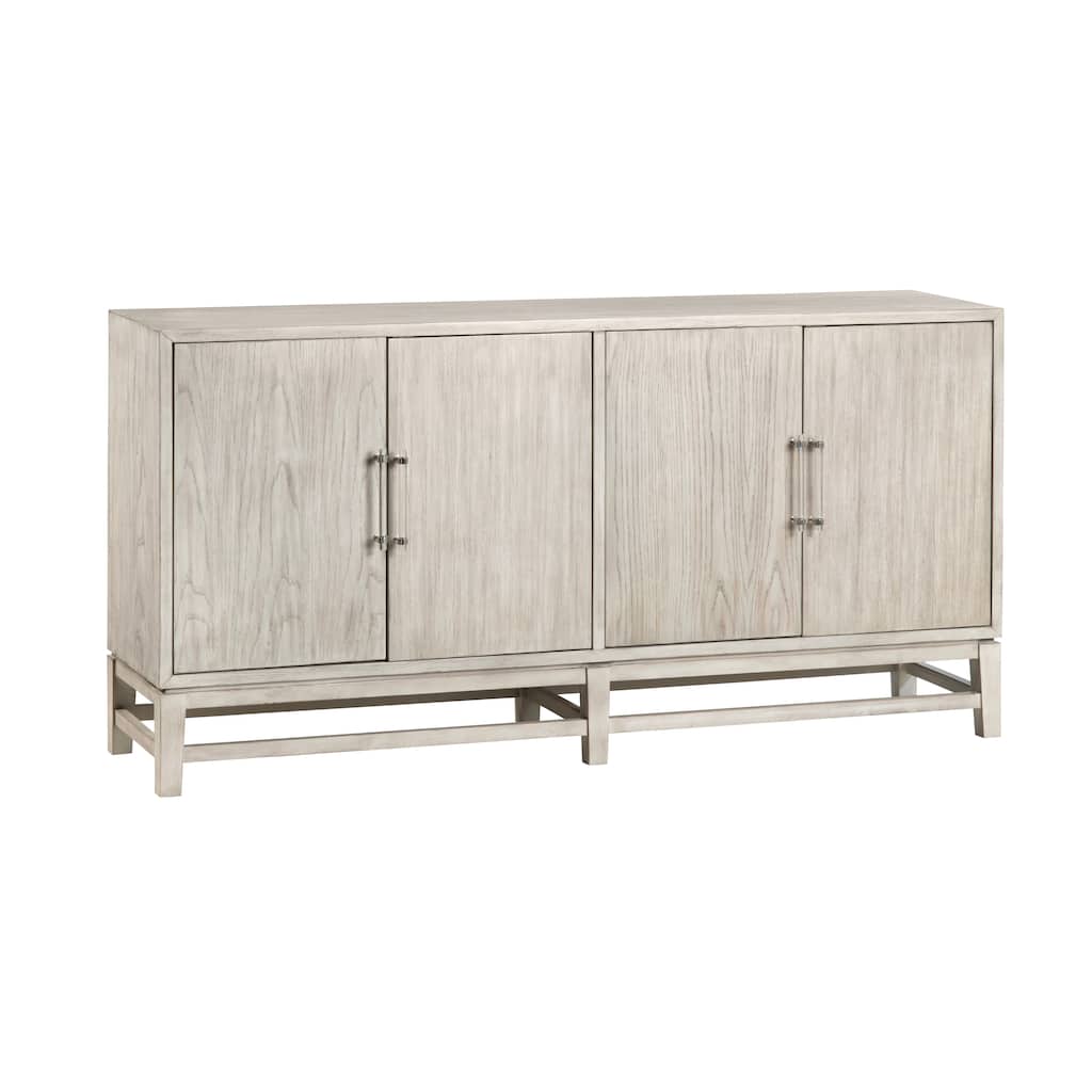 68 in. Cream Solid Wood 4 Door Media Credenza_Sideboard