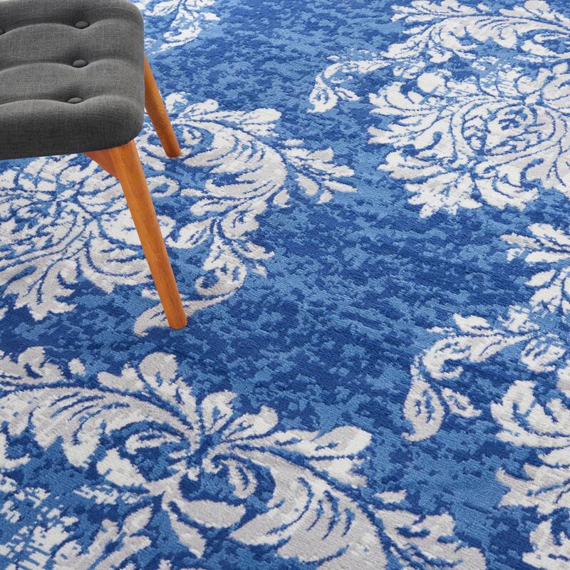 Nourison Whimsicle French Country Botanical Ivory Navy Area Rug