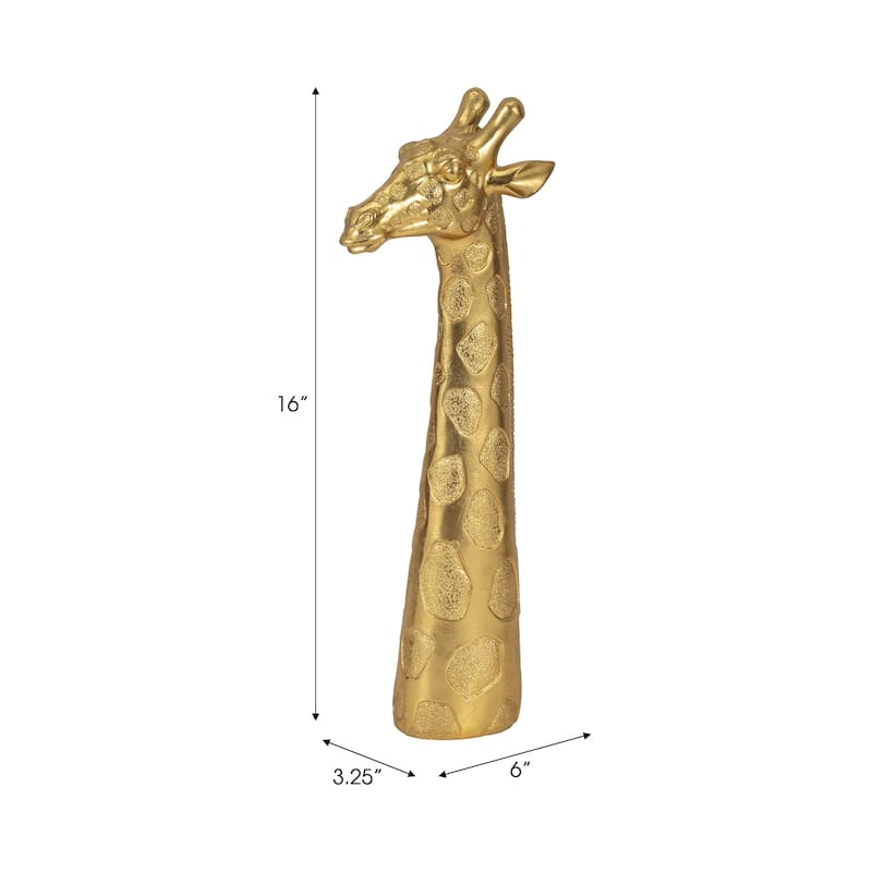 Resin Modern Giraffe Head Figurine Decor - Gold