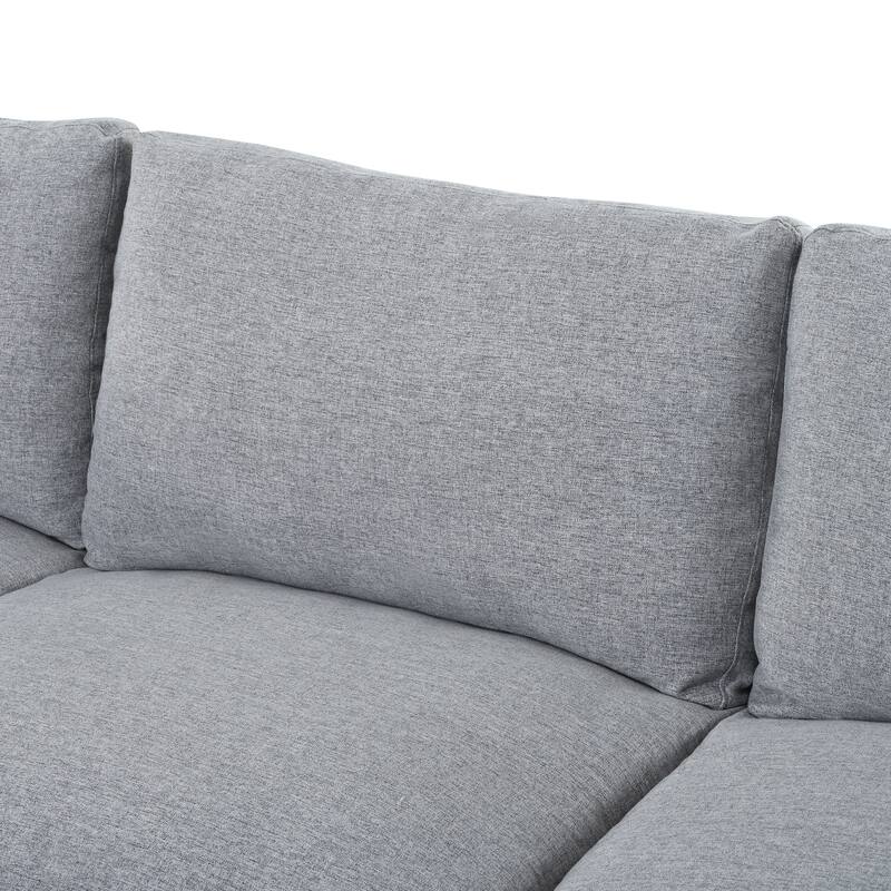 U-Shaped Modular Sectional Sofa with 2 Movable Ottomans, Oversized Chenille Upholstered Sofa, 6 Seater Sofa with Pillows