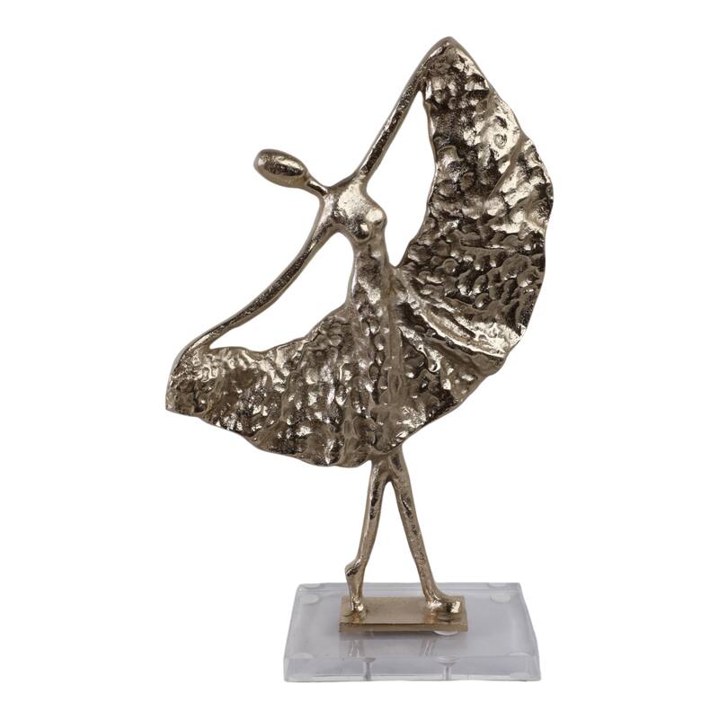 Metal Sculpture Dancer Figurine Modern Stylish Home Decor - 18" Gold - 10.5" x 5" x 17.75"