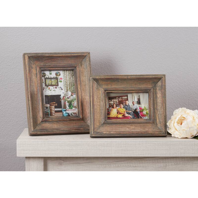 Wood Photo Frame With Distressed Design