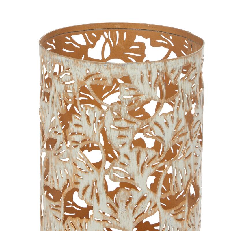 Gold Metal Tree Decorative Indoor Outdoor Candle Lantern (Set of 3)