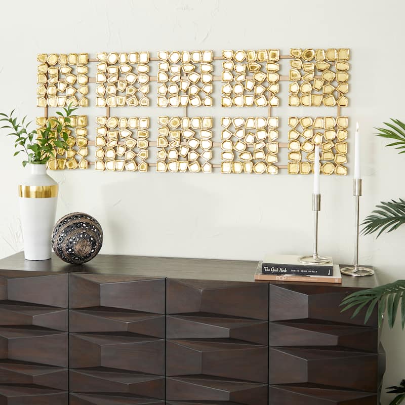 Gold Aluminum Contemporary Wall Decor - 53 x 20