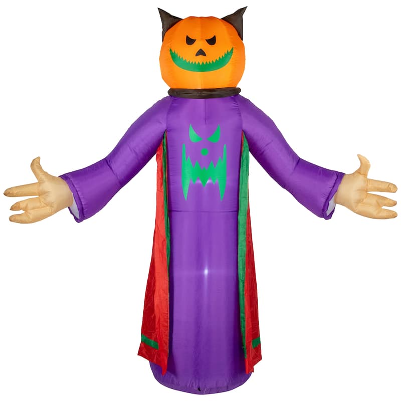 8' Lighted Jack-O-Lantern Grim Reaper Inflatable Halloween Decoration