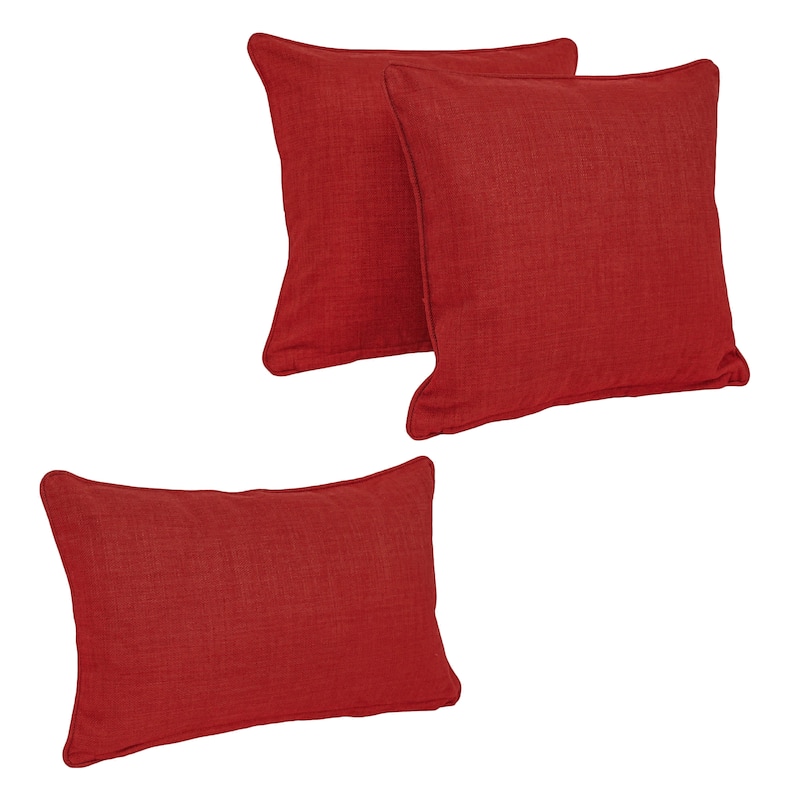 Blazing Needles Delaney 3-Piece Indoor/Outdoor Throw Pillow Set - Papprika