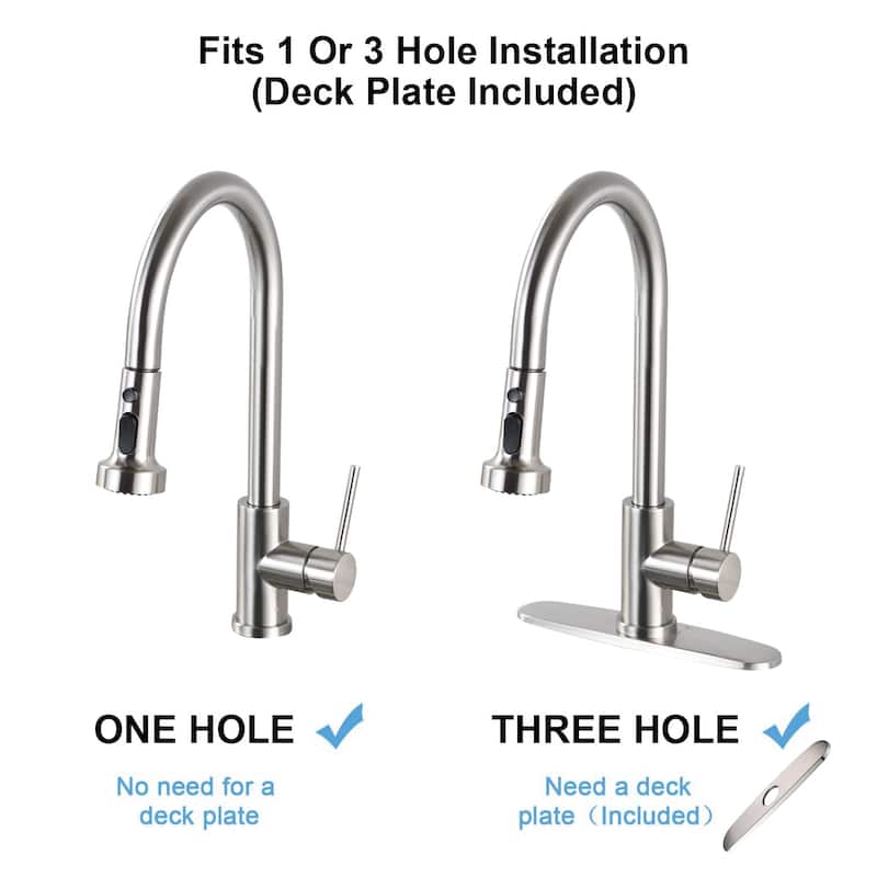 Pull Down Kitchen Sink Faucet With Sprayer Single Handle Kitchen Faucet Stainless Steel One Hole Modern Basin Vanity Taps