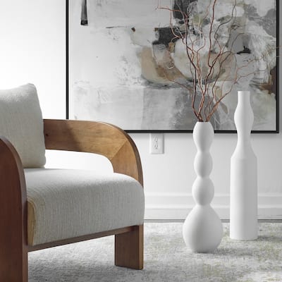 Curvy Large Ceramic Vases - 30" - Set of 2