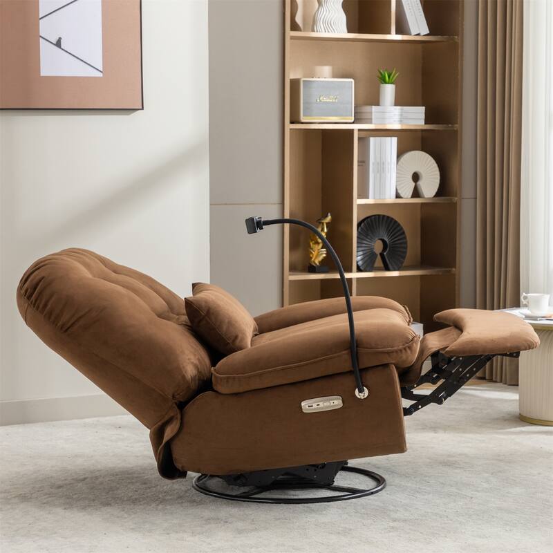 Swivel Power Recliner Chair with USB Port and Bluetooth Music Player