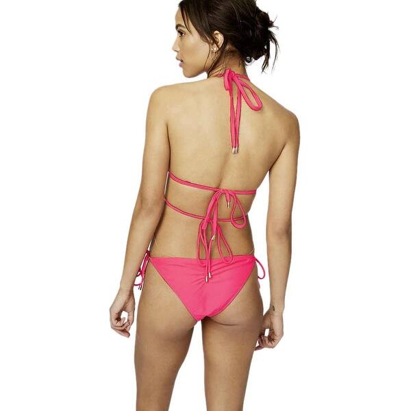 Shop Rachel Roy Ruched Back Side Tie Bikini Bottom Small S Watermelon Womens Swimsuit Overstock 28279061