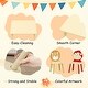 preview thumbnail 3 of 5, Wooden Kids Table and 2 Chair Set, Lion & Monkey Cartoon Play Furniture for Toddlers