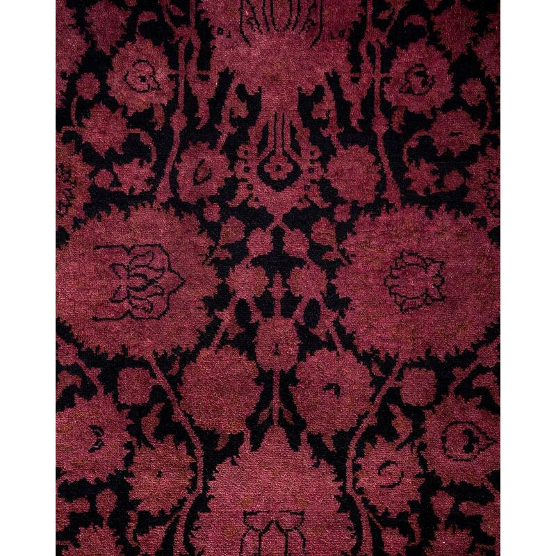 Overton Hand Knotted Wool Vintage Inspired Modern Contemporary Overdyed Pink Runner Rug - 2' 7" x 12' 4"