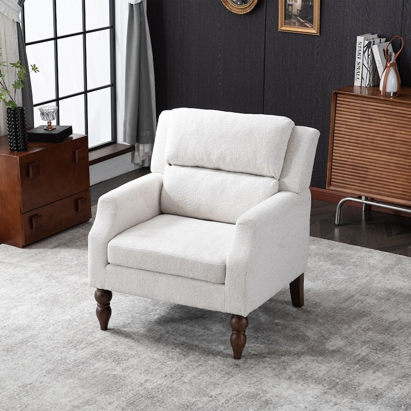 Modern Accent Chair Armchair Upholstered Boucle Fabric Single Sofa