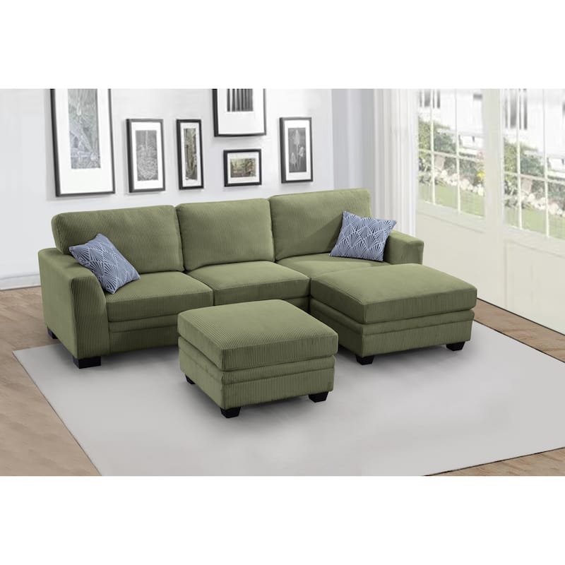 5 PCS Corduroy Flexible Combination Sectional Sofa Couch