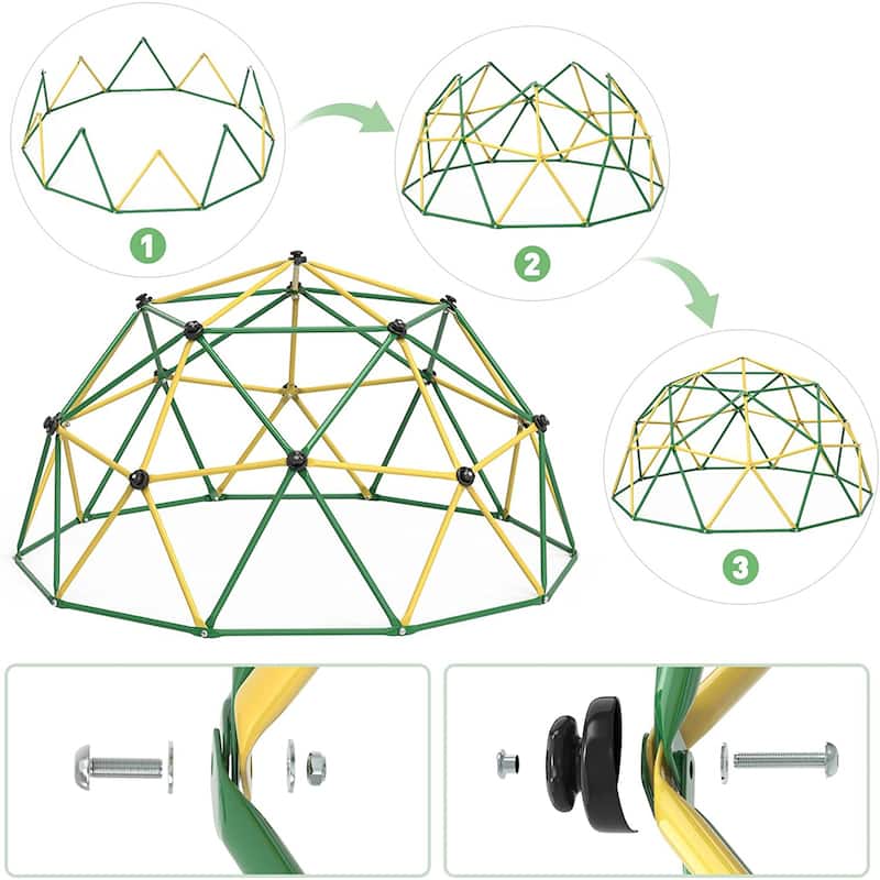 Climbing Dome 10FT Dome Climber Hammock Kids Outdoor Play Jungle Gym - 120 x 120 x 60 in