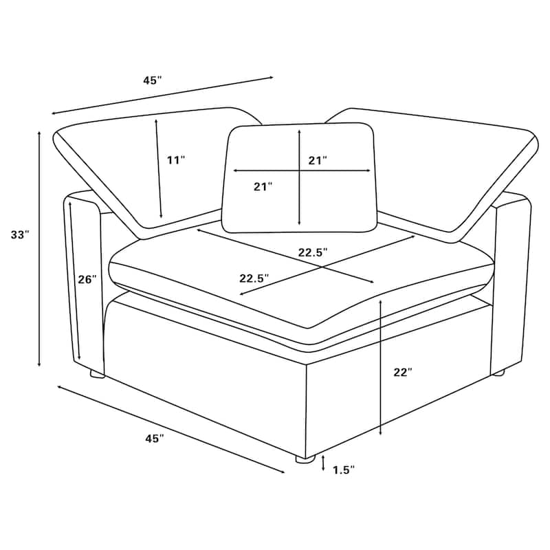 Raleigh 6-Piece Boucle Upholstered Modular Sectional