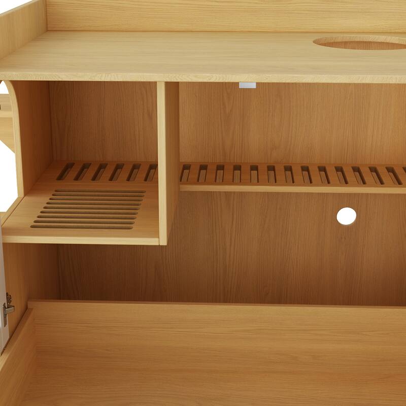 40" Cat-Friendly Litter Box Enclosure with Storage Bookcase Cabinet