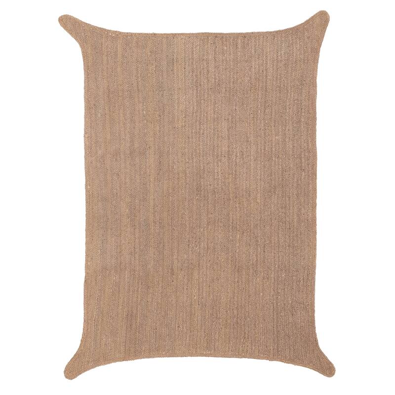 ECARPETGALLERY Braided Weave Palas Denizli Taupe Jute Rug - 4'1 x 5'10