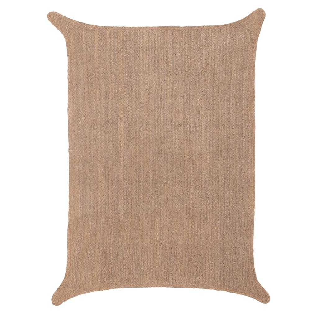 ECARPETGALLERY Braided Weave Palas Denizli Taupe Jute Rug - 4'1 x 5'10