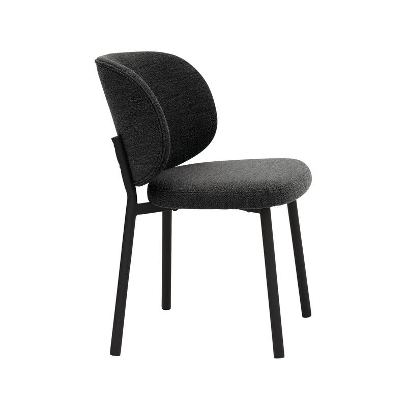 Rye Studio Boucle Chairs with Black Steel Legs, Set of 2