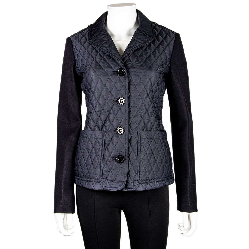 Burberry Mackleby Quilted Jacket with Wool Sleeves