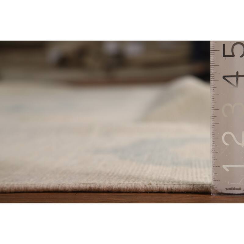 Hand Knotted Oriental 100% Wool Carpet Transitional All-Over Beige & Ivories Oushak Area Rug - 14' 8'' X 11' 10''