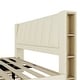 preview thumbnail 12 of 10, King Size Bed Beige Upholstered Bed Slat Platform Bed with Twin SIze Trundle Bed & 2 Drawers, Hidden Storage Headboard, Beige
