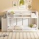 preview thumbnail 2 of 14, Full Over Full Wood Floor Bunk Bed with 4 Drawers and 3 Shelves, White