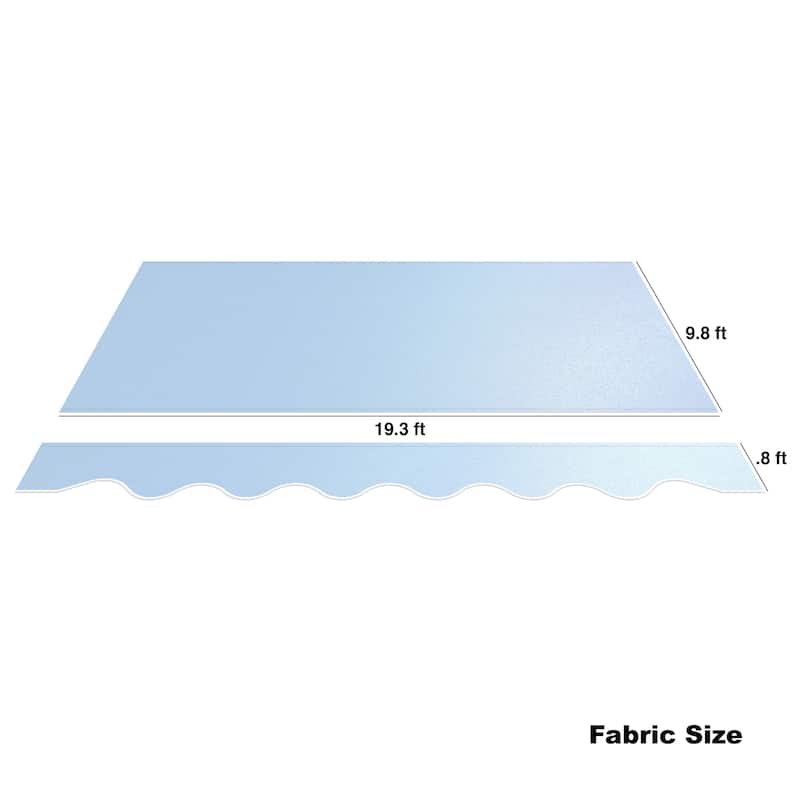 ALEKO Fabric Replacement for 20 x 10 feet Retractable Patio Awning Silver Gray