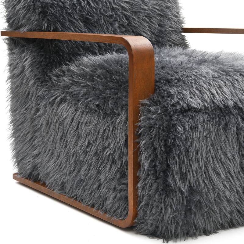 Furniture of America Neyra Modern 28-inch Faux Fur Accent Arm Chair