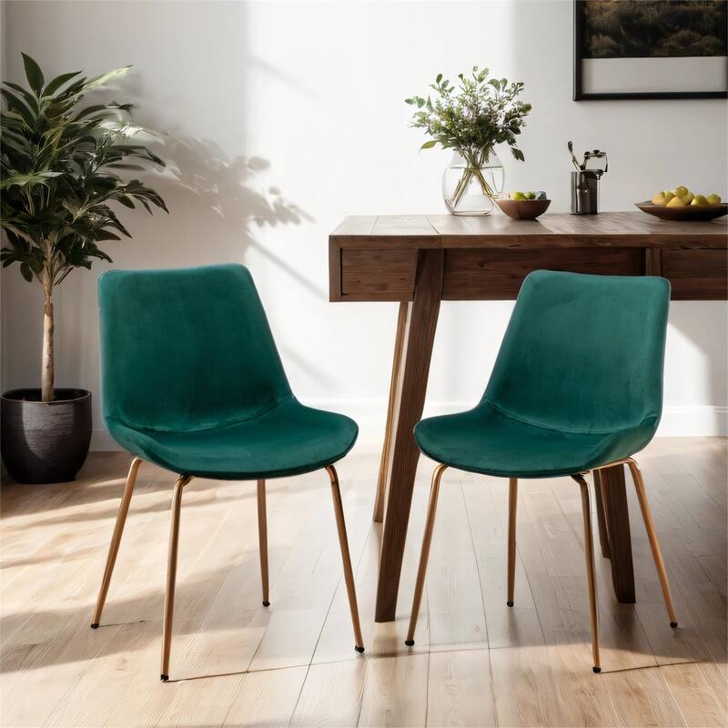 Modern Velvet Dining Chair, Set of 2, Blue/Green/Red