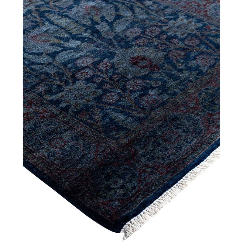 Overdyed One-of-a-Kind Hand-Knotted Runner Rug - Navy - 2' 8" x 15' 8"
