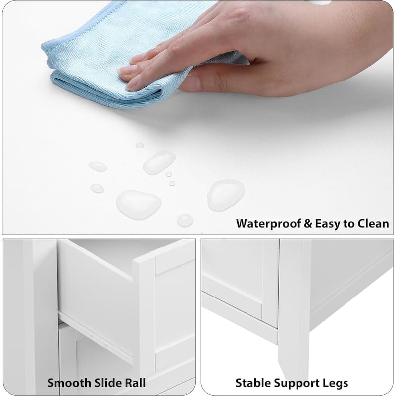 6 Drawer Dresser for Bedroom, Wooden Chest with Deep Drawers and Metal Knobs for Entryway, Hallway, or Kids Room