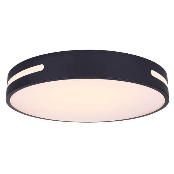 slide 1 of 1, Canarm CL-19-20 Niven 20" Wide LED Flush Mount Drum Ceiling Fixture Black