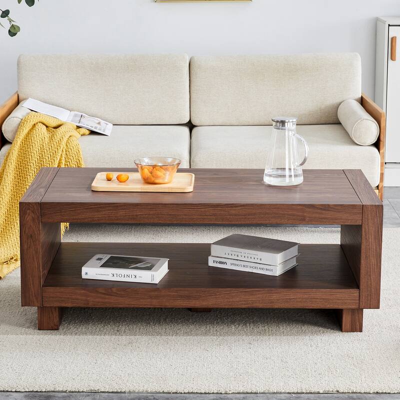 Modern Minimalist MDF Rectangular Coffee Table, 47.2*23.6*18 Inches