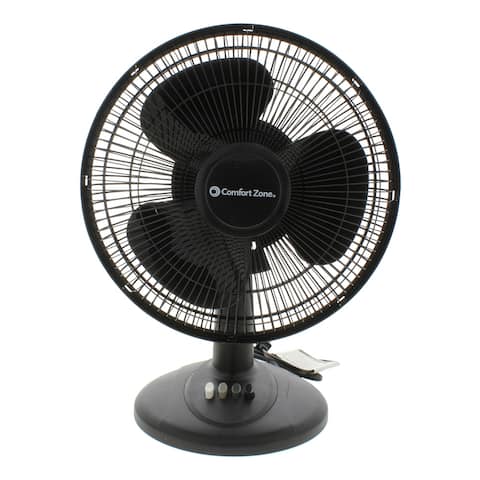 3-Speed 12-inch Oscillating Table Fan with Adjustable Tilt