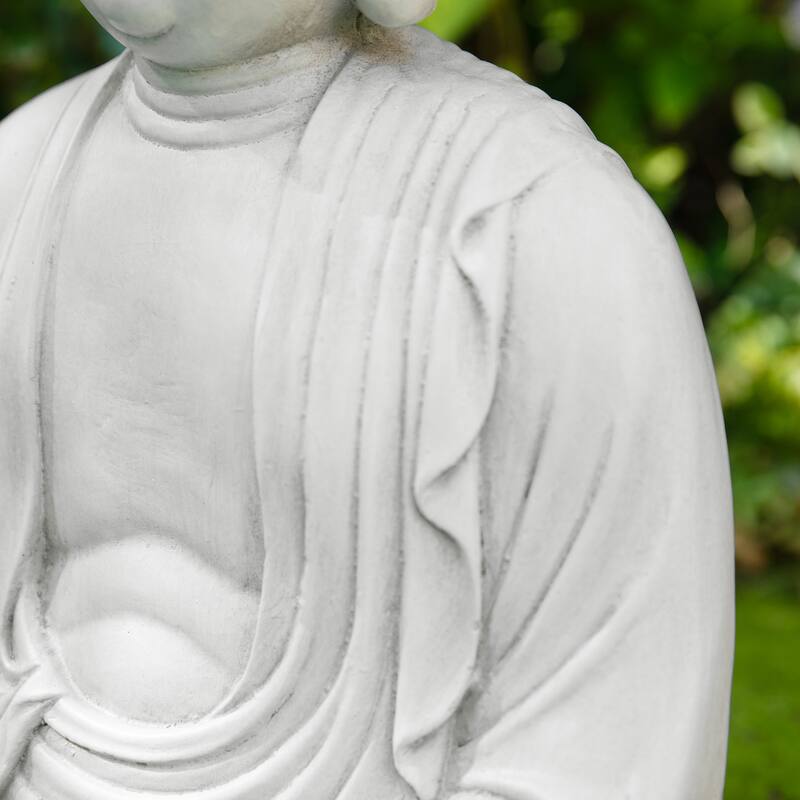 Glitzhome Zen-Style MgO Meditating Garden Buddha Statues Monk Sculpture Indoor Outdoor