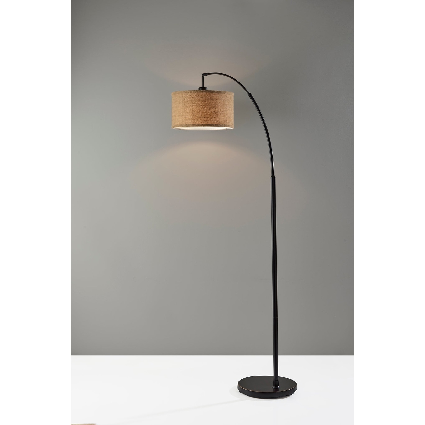 Carson carrington ylserod antique bronze arc floor lamp top