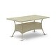 preview thumbnail 5 of 5, East West Furniture OSLTG03 Plastic Wood Top Natural Color Rectangular Outdoor PE Wicker Patio Table