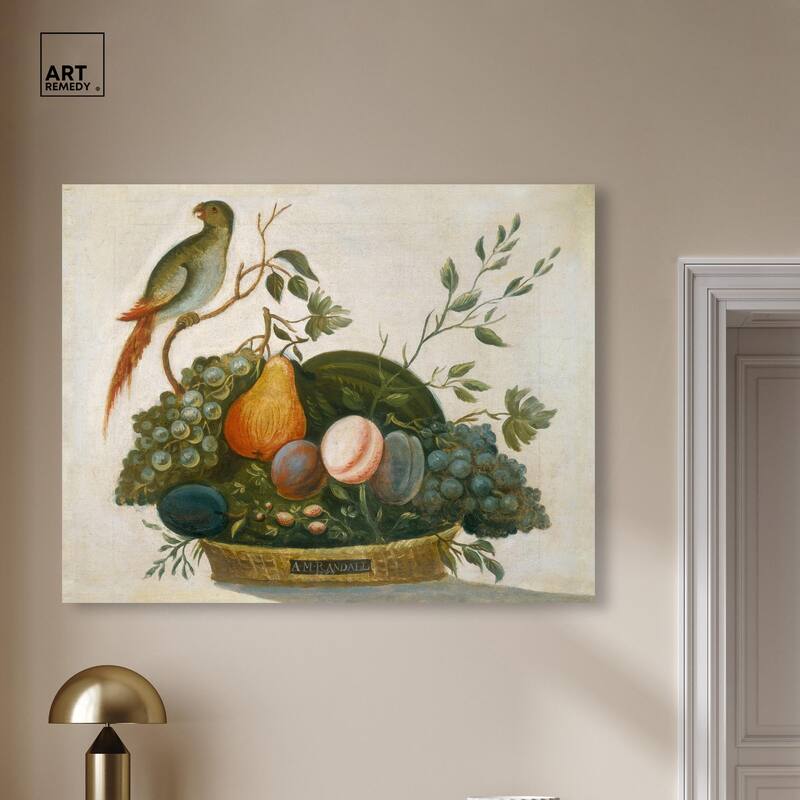 Randall Fruit with Parrot 1777 Canvas by Art Remedy, Gallery Wrapped
