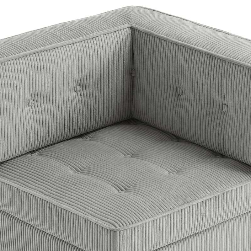 32.57" W Upholstered Corduroy Corner Accent Chair