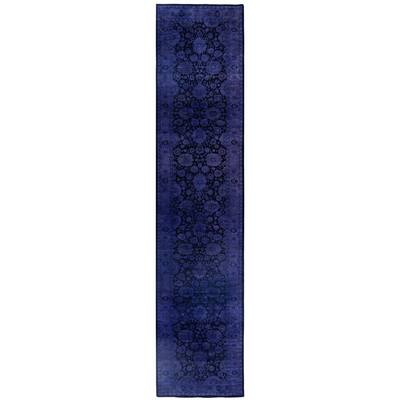 Overdyed One-of-a-Kind Hand-Knotted Runner Rug - Purple - 2' 7" x 12' 1"