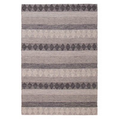 ECARPETGALLERY Braid weave Sienna Grey Wool Rug - 6'1 x 9'0