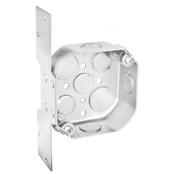 2 Pcs 4 In Octagon Fan Box 1 1 2 In Deep With Bracket 0625 Galvanized Steel