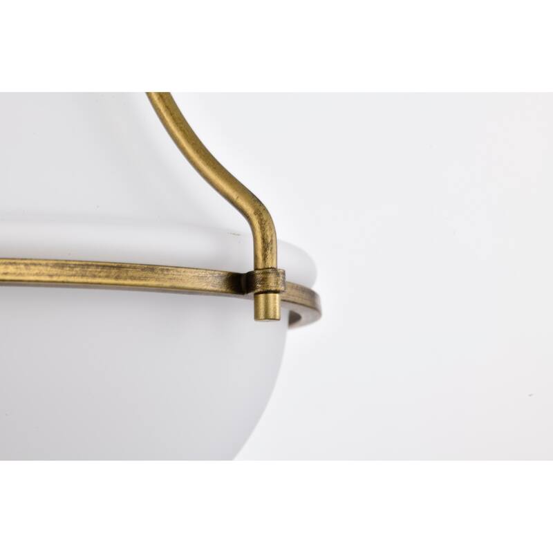 Valdora 1 Light Pendant - 10 Inches - Natural Brass Finish - White Opal Glass - Natural Brass