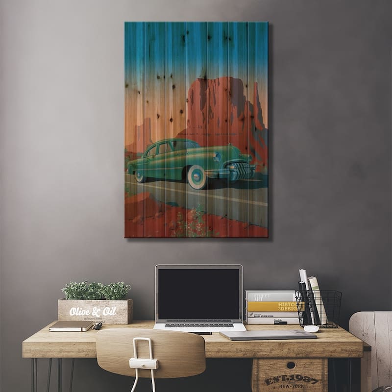 Monument Valley Print On Wood by Richard Courtney - Multi-Color
