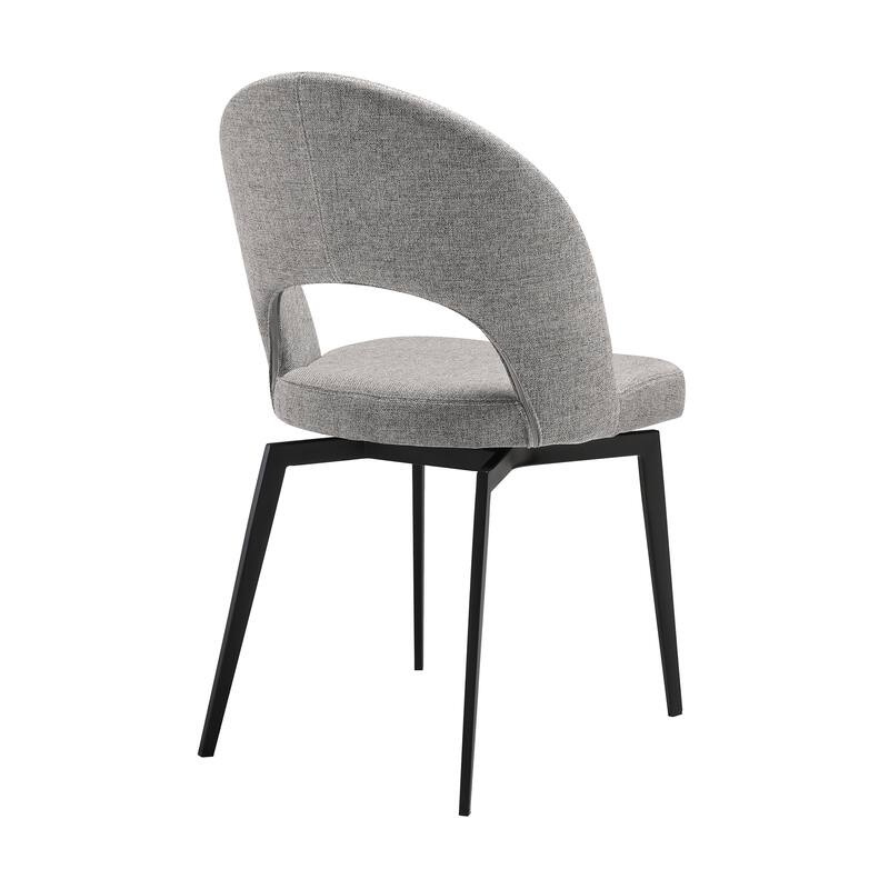 Lucia Brown or Grey Upholstered Swivel Dining Chairs - Set of 2