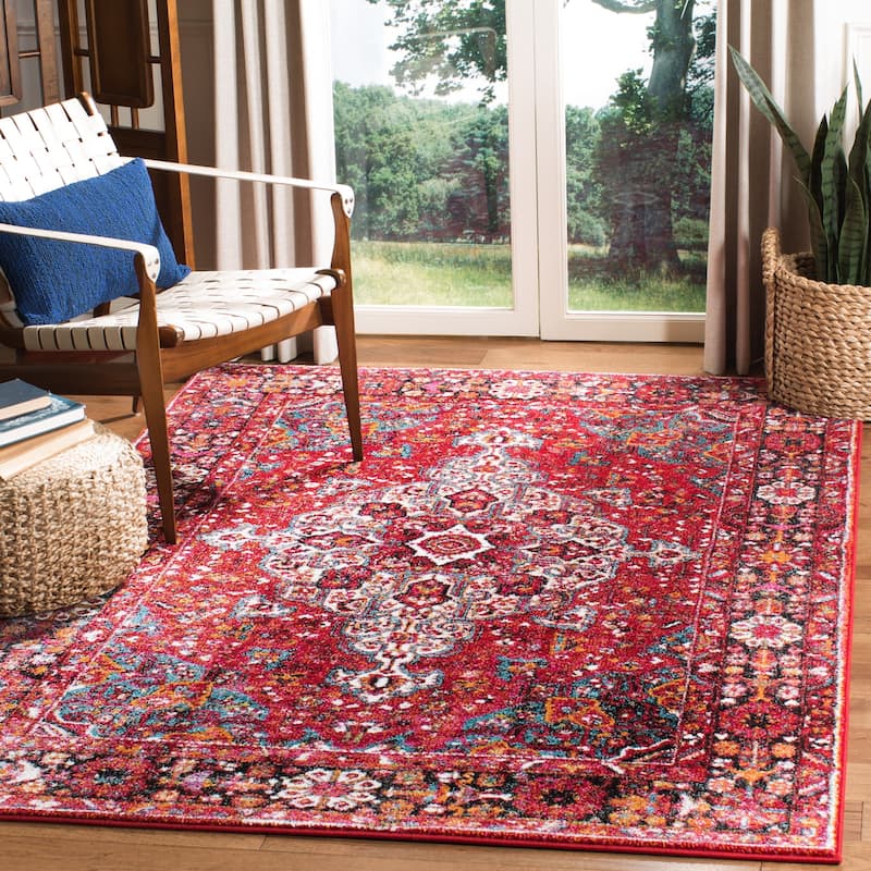 SAFAVIEH Vintage Hamadan Georgiana Traditional Oriental Rug - 4' x 6' - Red/Multi