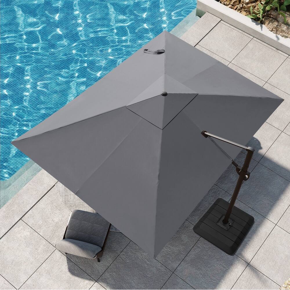 Pellebant 9 FT x 12 FT Outdoor Patio Cantilever-Offset Umbrella with Premium Base Stand
